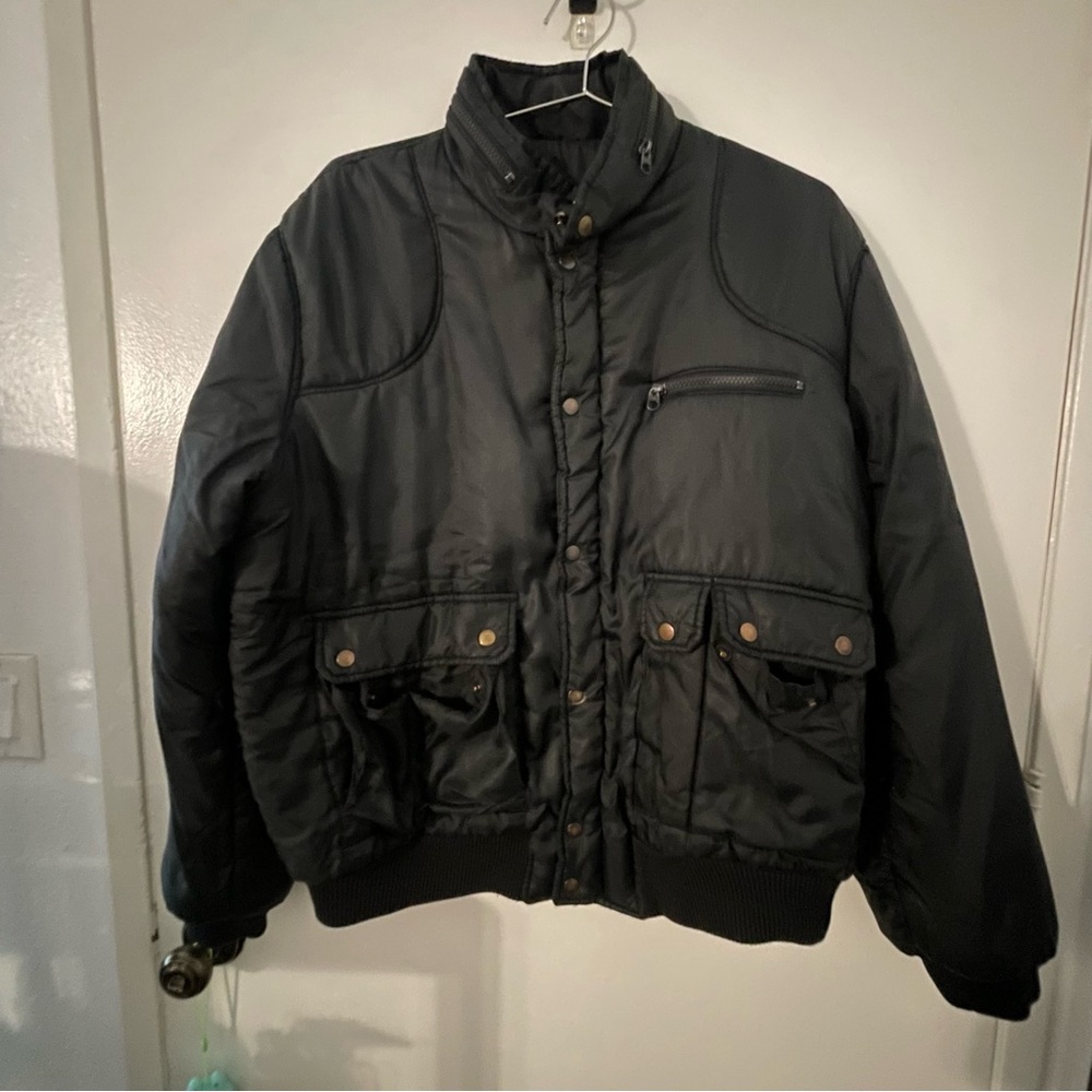 Vintage Men's Black Puffer Jacket